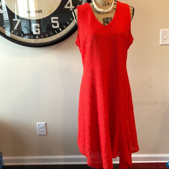 Dana Buchman Dresses & Skirts - Women’s DANA BUCHMAN Assymetrical Red Lace Dress